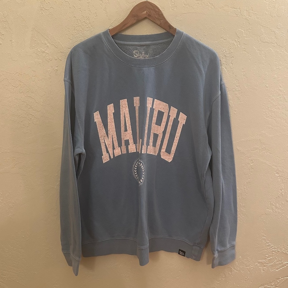 Slyfox Threads Malibu Sweatshirt Blue Graphic Crewneck Pullover